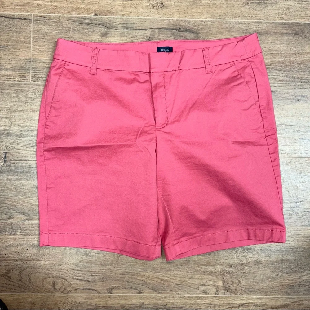 J.‎ Crew Women's Pink Coral 9” Bermuda Chino Shorts Size 14 Preppy Nautical